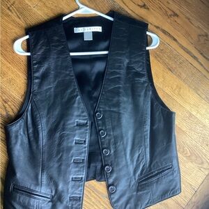 The Limited Black Leather Vest